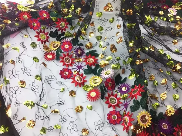 Custom Luxury Heavy Made Embroidery Tulle Beads Lace Mesh Beaded Fabric Custom Luxury Heavy Made Embroidery Tulle Beads Lace Mesh Beaded Fabric