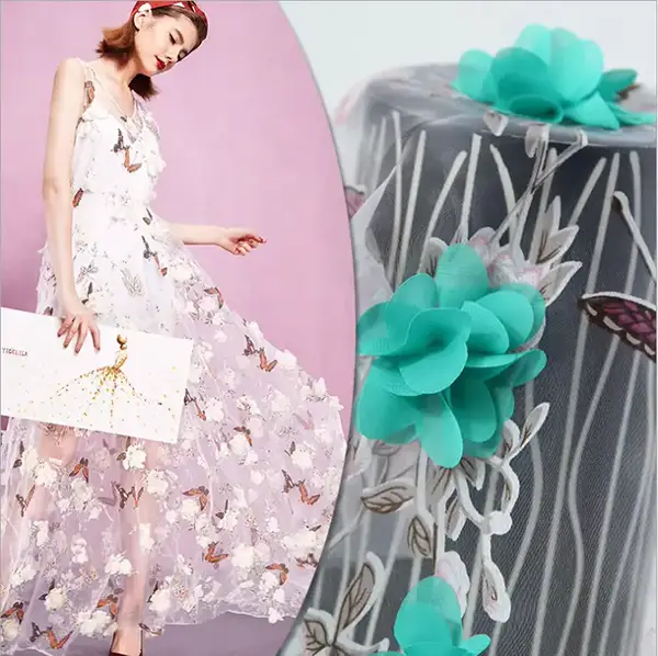 Custom Luxury Heavy Made Embroidery Tulle Beads Lace Mesh Beaded Fabric Custom Luxury Heavy Made Embroidery Tulle Beads Lace Mesh Beaded Fabric