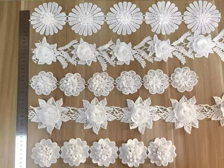 Customized White Milk Silk Embroidery Lace Vintage Chemical Lace For Wedding Dresses Shoes And Other Clothing Accessories