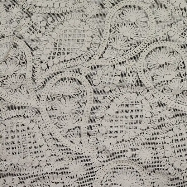 Vintage Multi Color Embroidery Mesh Lace Fabric For Dresses