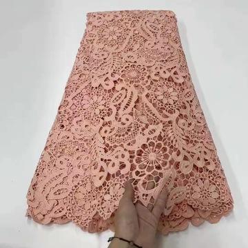 মহিলাদের পোশাকের জন্য 100% সুতির রঙিন ফরাসি এমব্রয়ডারি লেইস ফ্যাব্রিক