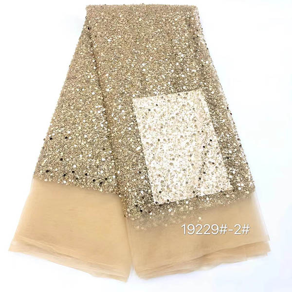 Tulle সাদা পুঁতি লেইস ফ্যাব্রিক